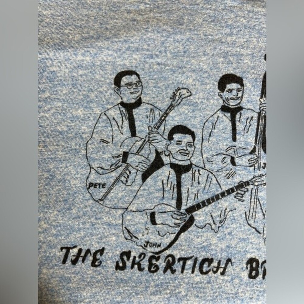 VINTAGE The Skertich Brothers  t shirt Size XL Russell Athletic Blue - Picture 3 of 16